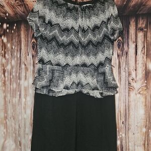 Shelby & Palmer Monochrome Patterned Dress